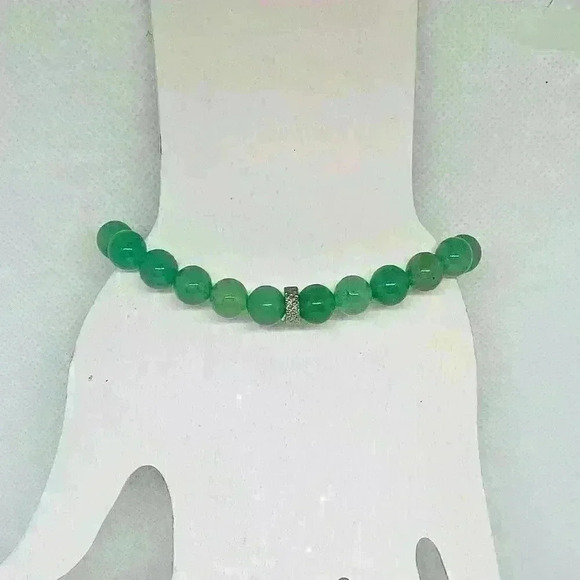 Natural Green Aventurine Beaded Bracelet - Picture 2 of 6